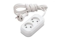 
			Extension cord Makel, 2-socket, 2m, non-grounded, white, (12)