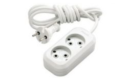 
			Extension cord Makel, 2-socket, 3m, grounded, white, (12)