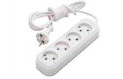 
			Extension cord Makel, 4-socket, 3m, non-grounded, white, (12)