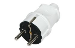 
			Plug Makel, grounded, white, (100)