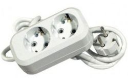 
			Extension cord Makel, 2-socket, 5m, grounded, white, (12)