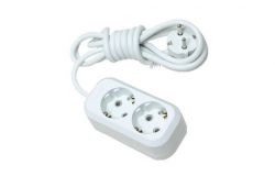 
			Extension cord Makel, 2-socket, 2m, grounded, white, (12)