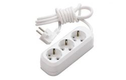 
			Extension cord Makel, 3-socket, 3m, grounded, white, (12)