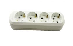 
			Socket blok Makel, 4-socket, grounded, white, (20)