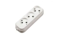 
			Socket blok Makel, 3, non-grounded, white, (20)