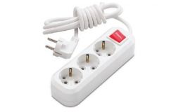 
			Extension cord Makel, 3-socket, 3m, grounded, white, with switch, (12)