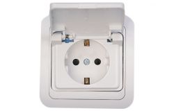 
			Socket with cover Makel, MIMOZA, white+white