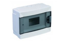 
			Distribution box Makel, 8-socket, IP40, surface, with transp. door