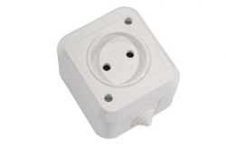 
			Socket Makel, IP44, white, surface