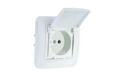 
			Socket with cover Makel, LILLIUM, white+white