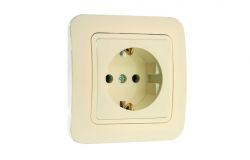 
			Socket Makel, LILLIUM, grounded, cream+cream, with child protection