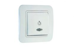
			Switch Makel, LILLIUM, doorbell, white+white, with a light