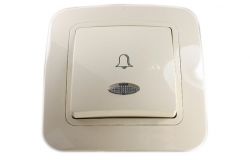
			Switch Makel, LILLIUM, doorbell, cream+cream, with a light