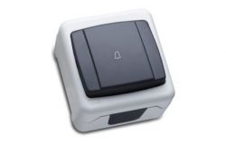 
			Switch Makel, doorbell, IP55, gray, surface