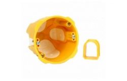 
			Junction box KOPOS KOLIN, For plasterboard, 1-socket, yellow, deep, 73x70mm, with connection