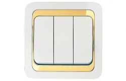 
			Switch Makel, LILLIUM, 3-buttons, white+golden
