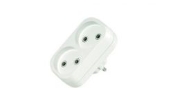 
			Adapter Makel, 2-socket, non-grounded, white, (20)