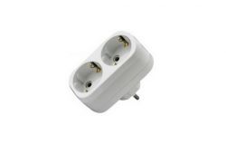 
			Adapter Makel, 2-socket, grounded, white, (20)