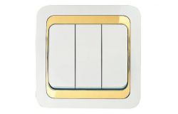 
			Switch Makel, MIMOZA, 3-buttons, white+golden