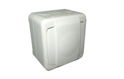 
			Socket with cover Makel, IP55, cream, surface
