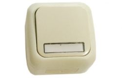 
			Switch Viko, doorbell, IP54, cream, surface, with a light