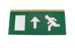 Emergency lighting, EXIT, up, L350mm, glass, H150mm  