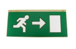 Emergency lighting, EXIT, to the right, L350mm, glass, H150mm  