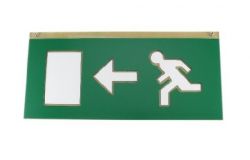 Emergency lighting, EXIT, to the left, 350mm, glass, 150mm  