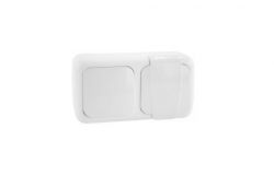 
			Rosette + switch Makel, with a cover, IP54, white, surface