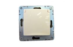 
			Socket with cover Makel, LILLIUM, (mechanism), cream