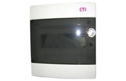 
			Distribution box ETI, 8-socket, IP40, recessed, plastic, with transp. door