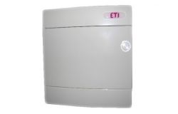 
			Distribution box ETI, 8-socket, IP40, recessed, plastic, with a white door