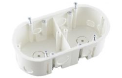 
			Junction box PP, For plasterboard, 2-socket, white, 140x60x44mm