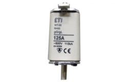 
			Предохранитель ETI, 125A, NH00, 500V, WT-00C/gG