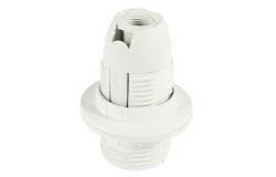 
			Lamp holder E14, IEK, 2A, IP20, white, plastic, with a ring