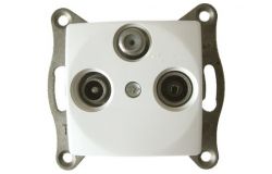 
			Socket Makel, LILLIUM, SAT/TV/RAD, 3-socket, (mechanism), white, through