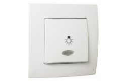 
			Switch Makel, LILLIUM KARE, doorbell, white, with a light