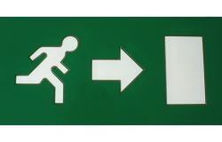 Emergency lighting, EXIT, to the right, L350mm, glass, H150mm  