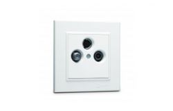 
			Socket Makel, KAREA, SAT/TV/RAD, (mechanism), white, through