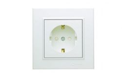 
			Socket Makel, KAREA, (mechanism), white, with child protection, (blister)