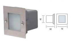 
			Светильник LED, Horoz, HL951L, квадратный, 0.9W, 46lm, синяя, квадратный, внутр., 220-240V