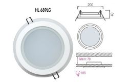 
			Панель LED, Horoz, HL689LG, SMD, 15W, 1150lm, 3000K, круглый, внутр., H40mm, D200mm, 220-240V