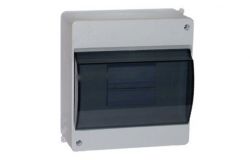 
			Distribution box IEK, 6-socket, IP30, surface, 140x136x83mm, plastic, with transp. door