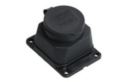 
			Socket with cover IEK, OMEGA, IP44, black, surface, (20)