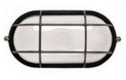 Luminaire waterproof E27, IEK, 1402, with bars, 60W, IP54, black, oval  