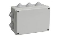 
			Коробка КМ41242 распаячная для о/п 150х110х70 мм IP55 (RAL7035, 10 гермовводов)