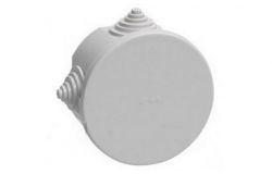 
			Junction box IEK, IP44, gray, surface, 75x40mm, D75mm, with soft plugs