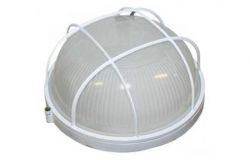 Luminaire waterproof E27, IEK, 1302, with bars, 60W, IP54, white, round  