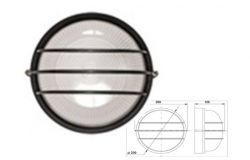 
			Luminaire waterproof E27, IEK, 1306, with bars, 60W, IP54, black, round
