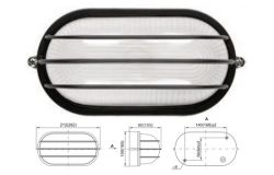 
			Светильник НПП1406 черный/овал сетка 60Вт IP54  ИЭК